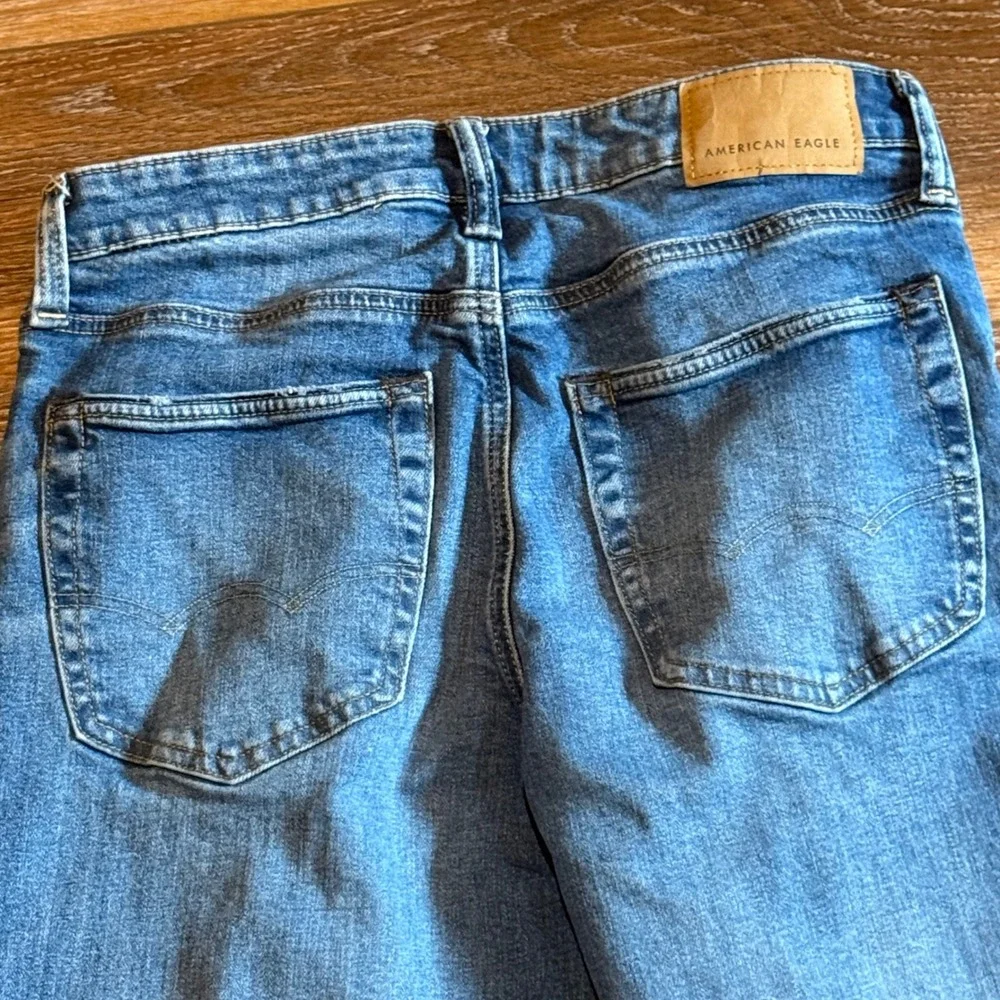 American Eagle Airflex+ Mens Straight Leg Jeans Medium Wash Blue Denim 28x28" - Picture 4 of 8
